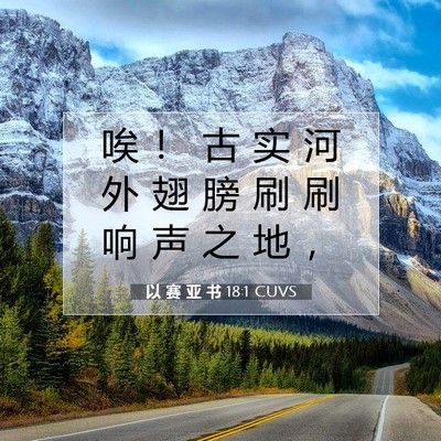 Picture 07 - 以 赛 亚 书 18:1 CUVS - 唉 ！ 古 实 河 外 翅 膀 刷 刷 响 声 - Bible Verse Picture