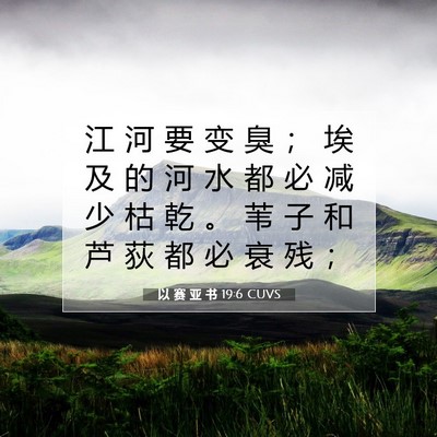 Picture 07 - 以 赛 亚 书 19:6 CUVS - 江 河 要 变 臭 ； 埃 及 的 河 水 都 - Bible Verse Picture