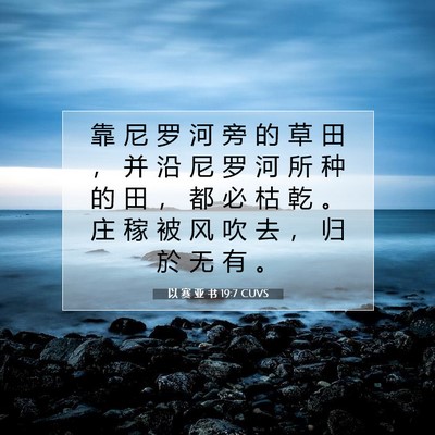 Picture 07 - 以 赛 亚 书 19:7 CUVS - 靠 尼 罗 河 旁 的 草 田 ， 并 沿 尼 - Bible Verse Picture