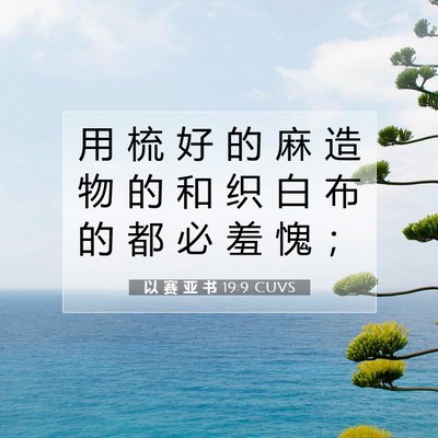 Picture 07 - 以 赛 亚 书 19:9 CUVS - 用 梳 好 的 麻 造 物 的 和 织 白 布 - Bible Verse Picture