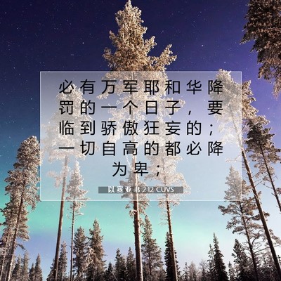 Picture 07 - 以 赛 亚 书 2:12 CUVS - 必 有 万 军 耶 和 华 降 罚 的 一 个 - Bible Verse Picture