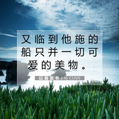 Picture 07 - 以 赛 亚 书 2:16 CUVS - 又 临 到 他 施 的 船 只 并 一 切 可 - Bible Verse Picture