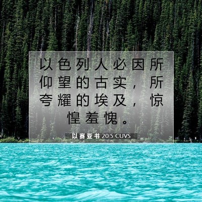 Picture 07 - 以 赛 亚 书 20:5 CUVS - 以 色 列 人 必 因 所 仰 望 的 古 实 - Bible Verse Picture