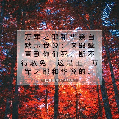 Picture 07 - 以 赛 亚 书 22:14 CUVS - 万 军 之 耶 和 华 亲 自 默 示 我 说 - Bible Verse Picture