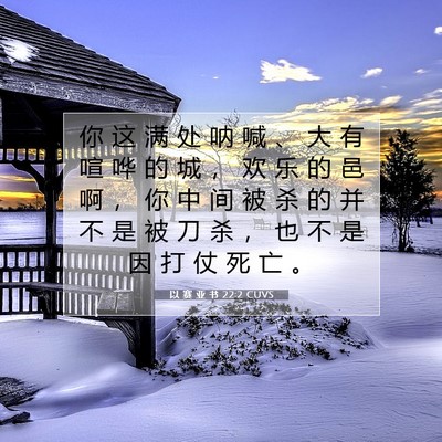 Picture 07 - 以 赛 亚 书 22:2 CUVS - 你 这 满 处 呐 喊 、 大 有 喧 哗 的 - Bible Verse Picture