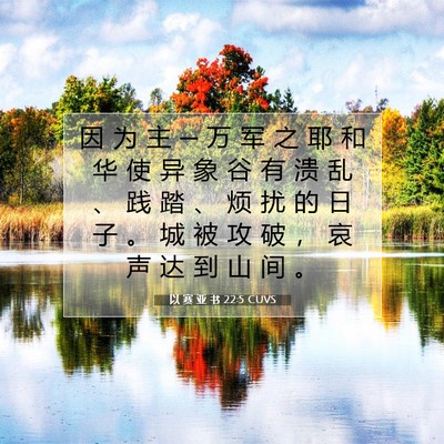 Picture 07 - 以 赛 亚 书 22:5 CUVS - 因 为 主 ─ 万 军 之 耶 和 华 使 异 - Bible Verse Picture