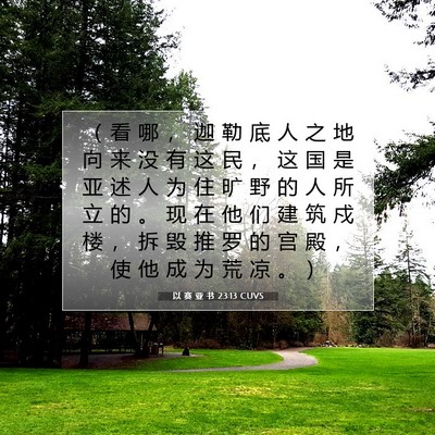 Picture 07 - 以 赛 亚 书 23:13 CUVS - （ 看 哪 ， 迦 勒 底 人 之 地 向 来 - Bible Verse Picture