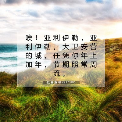Picture 07 - 以 赛 亚 书 29:1 CUVS - 唉 ！ 亚 利 伊 勒 ， 亚 利 伊 勒 ， - Bible Verse Picture