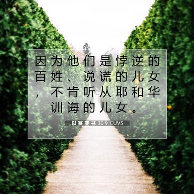 Picture 07 - 以 赛 亚 书 30:9 CUVS - 因 为 他 们 是 悖 逆 的 百 姓 、 说 - Bible Verse Picture