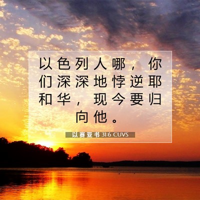 Picture 07 - 以 赛 亚 书 31:6 CUVS - 以 色 列 人 哪 ， 你 们 深 深 地 悖 - Bible Verse Picture