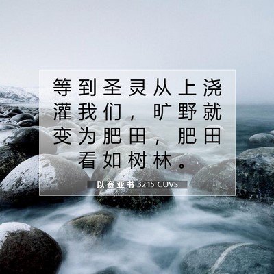 Picture 07 - 以 赛 亚 书 32:15 CUVS - 等 到 圣 灵 从 上 浇 灌 我 们 ， 旷 - Bible Verse Picture