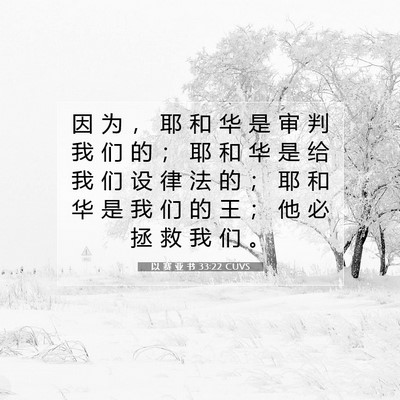Picture 07 - 以 赛 亚 书 33:22 CUVS - 因 为 ， 耶 和 华 是 审 判 我 们 的 - Bible Verse Picture