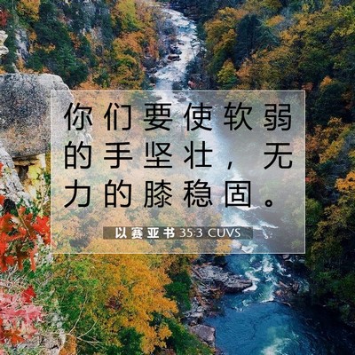 Picture 07 - 以 赛 亚 书 35:3 CUVS - 你 们 要 使 软 弱 的 手 坚 壮 ， 无 - Bible Verse Picture