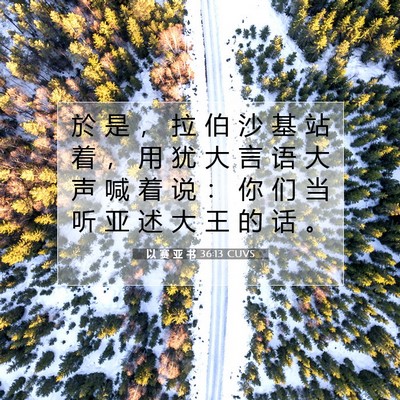 Picture 07 - 以 赛 亚 书 36:13 CUVS - 於 是 ， 拉 伯 沙 基 站 着 ， 用 犹 - Bible Verse Picture