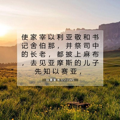 Picture 07 - 以 赛 亚 书 37:2 CUVS - 使 家 宰 以 利 亚 敬 和 书 记 舍 伯 - Bible Verse Picture