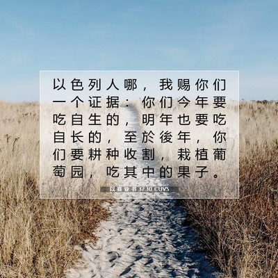 Picture 07 - 以 赛 亚 书 37:30 CUVS - 以 色 列 人 哪 ， 我 赐 你 们 一 个 - Bible Verse Picture