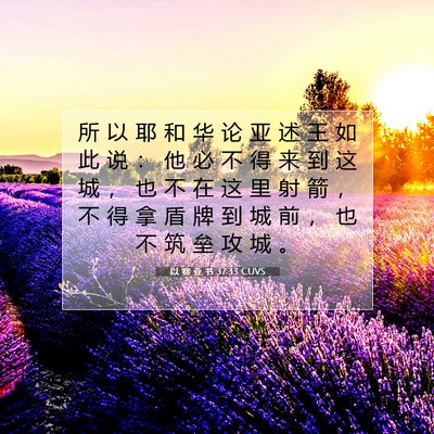 Picture 07 - 以 赛 亚 书 37:33 CUVS - 所 以 耶 和 华 论 亚 述 王 如 此 说 - Bible Verse Picture
