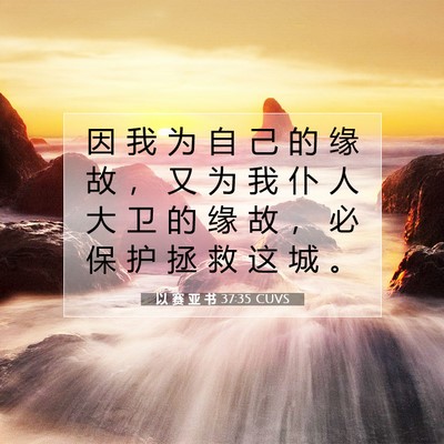 Picture 07 - 以 赛 亚 书 37:35 CUVS - 因 我 为 自 己 的 缘 故 ， 又 为 我 - Bible Verse Picture