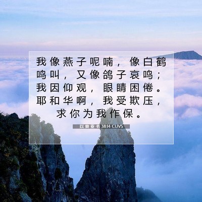 Picture 07 - 以 赛 亚 书 38:14 CUVS - 我 像 燕 子 呢 喃 ， 像 白 鹤 鸣 叫 - Bible Verse Picture