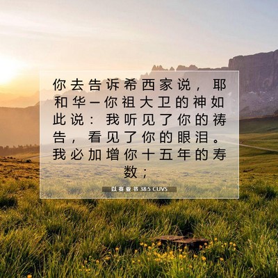 Picture 07 - 以 赛 亚 书 38:5 CUVS - 你 去 告 诉 希 西 家 说 ， 耶 和 华 - Bible Verse Picture