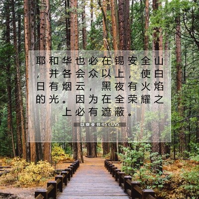 Picture 07 - 以 赛 亚 书 4:5 CUVS - 耶 和 华 也 必 在 锡 安 全 山 ， 并 - Bible Verse Picture