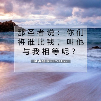 Picture 07 - 以 赛 亚 书 40:25 CUVS - 那 圣 者 说 ： 你 们 将 谁 比 我 ， - Bible Verse Picture