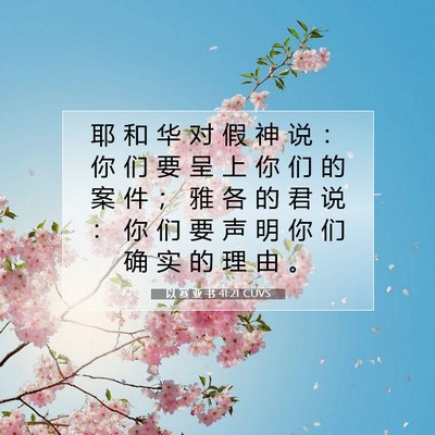 Picture 07 - 以 赛 亚 书 41:21 CUVS - 耶 和 华 对 假 神 说 ： 你 们 要 呈 - Bible Verse Picture
