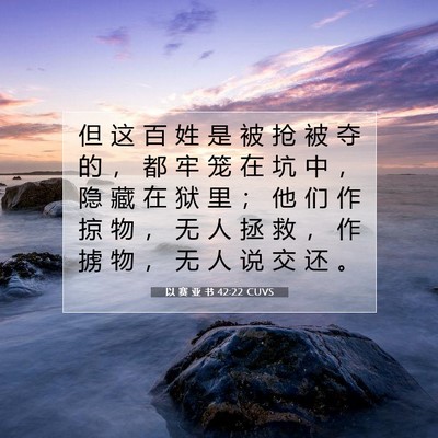 Picture 07 - 以 赛 亚 书 42:22 CUVS - 但 这 百 姓 是 被 抢 被 夺 的 ， 都 - Bible Verse Picture