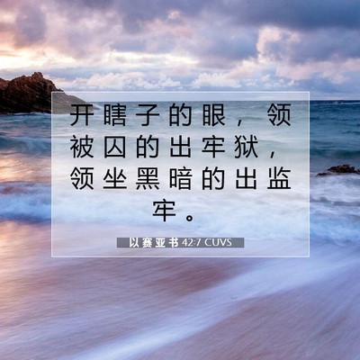 Picture 07 - 以 赛 亚 书 42:7 CUVS - 开 瞎 子 的 眼 ， 领 被 囚 的 出 牢 - Bible Verse Picture