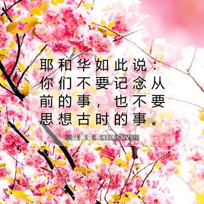 Picture 07 - 以 赛 亚 书 43:18 CUVS - 耶 和 华 如 此 说 ： 你 们 不 要 记 - Bible Verse Picture