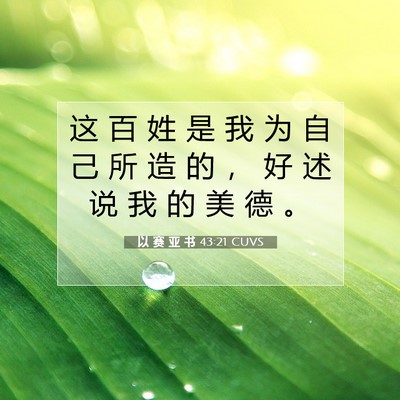 Picture 07 - 以 赛 亚 书 43:21 CUVS - 这 百 姓 是 我 为 自 己 所 造 的 ， - Bible Verse Picture