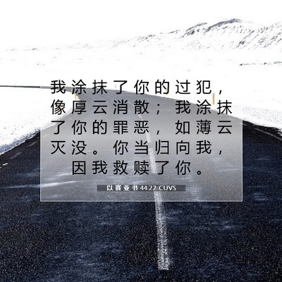 Picture 07 - 以 赛 亚 书 44:22 CUVS - 我 涂 抹 了 你 的 过 犯 ， 像 厚 云 - Bible Verse Picture