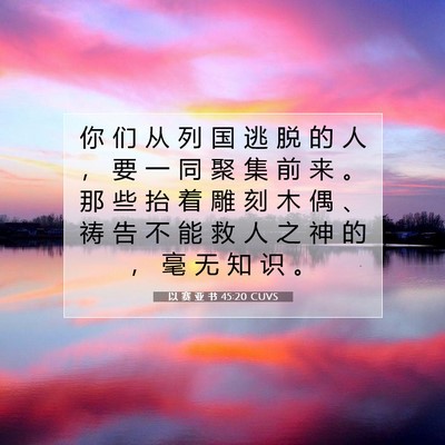 Picture 07 - 以 赛 亚 书 45:20 CUVS - 你 们 从 列 国 逃 脱 的 人 ， 要 一 - Bible Verse Picture