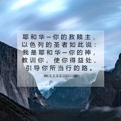 Picture 07 - 以 赛 亚 书 48:17 CUVS - 耶 和 华 ─ 你 的 救 赎 主 ， 以 色 - Bible Verse Picture