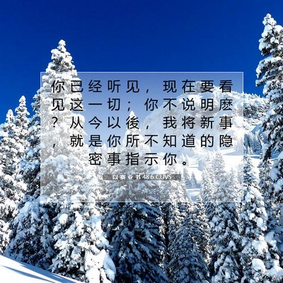 Picture 07 - 以 赛 亚 书 48:6 CUVS - 你 已 经 听 见 ， 现 在 要 看 见 这 - Bible Verse Picture