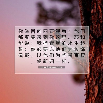 Picture 07 - 以 赛 亚 书 49:18 CUVS - 你 举 目 向 四 方 观 看 ； 他 们 都 - Bible Verse Picture
