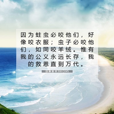 Picture 07 - 以 赛 亚 书 51:8 CUVS - 因 为 蛀 虫 必 咬 他 们 ， 好 像 咬 - Bible Verse Picture