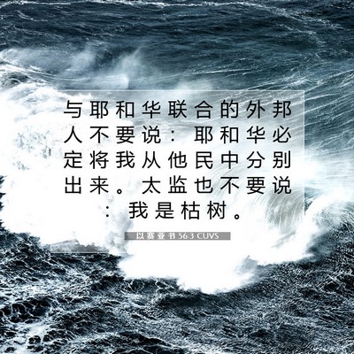 Picture 07 - 以 赛 亚 书 56:3 CUVS - 与 耶 和 华 联 合 的 外 邦 人 不 要 - Bible Verse Picture