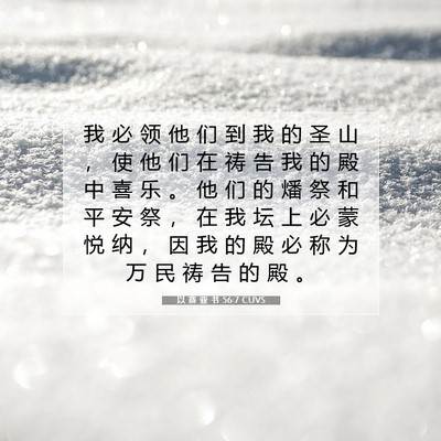 Picture 07 - 以 赛 亚 书 56:7 CUVS - 我 必 领 他 们 到 我 的 圣 山 ， 使 - Bible Verse Picture