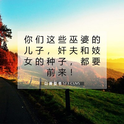 Picture 07 - 以 赛 亚 书 57:3 CUVS - 你 们 这 些 巫 婆 的 儿 子 ， 奸 夫 - Bible Verse Picture