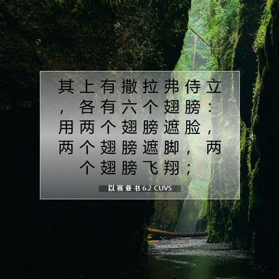 Picture 07 - 以 赛 亚 书 6:2 CUVS - 其 上 有 撒 拉 弗 侍 立 ， 各 有 六 - Bible Verse Picture