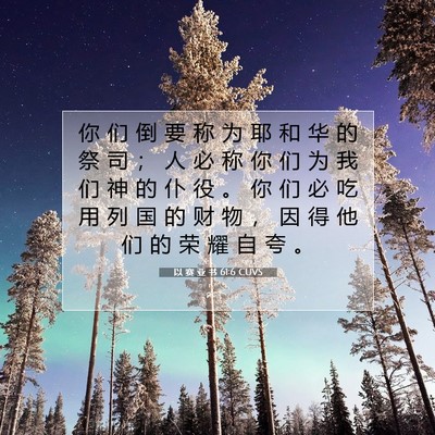 Picture 07 - 以 赛 亚 书 61:6 CUVS - 你 们 倒 要 称 为 耶 和 华 的 祭 司 - Bible Verse Picture