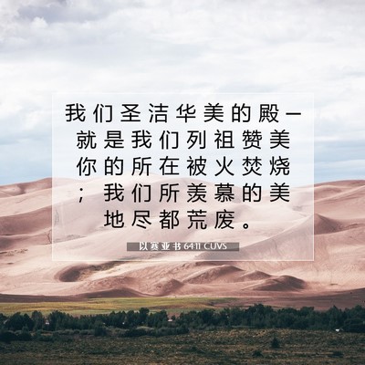 Picture 07 - 以 赛 亚 书 64:11 CUVS - 我 们 圣 洁 华 美 的 殿 ─ 就 是 我 - Bible Verse Picture