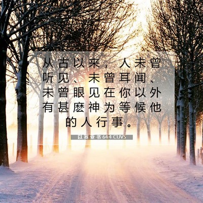 Picture 07 - 以 赛 亚 书 64:4 CUVS - 从 古 以 来 ， 人 未 曾 听 见 、 未 - Bible Verse Picture