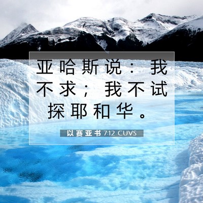 Picture 07 - 以 赛 亚 书 7:12 CUVS - 亚 哈 斯 说 ： 我 不 求 ； 我 不 试 - Bible Verse Picture