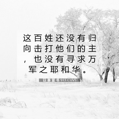 Picture 07 - 以 赛 亚 书 9:13 CUVS - 这 百 姓 还 没 有 归 向 击 打 他 们 - Bible Verse Picture