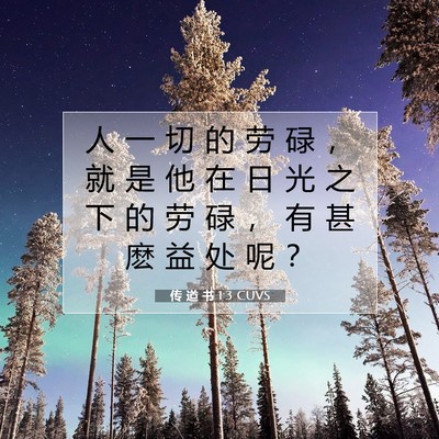 Picture 07 - 传 道 书 1:3 CUVS - 人 一 切 的 劳 碌 ， 就 是 他 在 日 - Bible Verse Picture