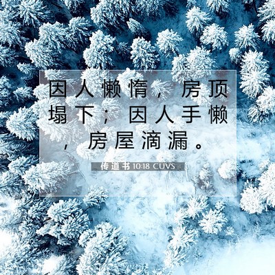 Picture 07 - 传 道 书 10:18 CUVS - 因 人 懒 惰 ， 房 顶 塌 下 ； 因 人 - Bible Verse Picture