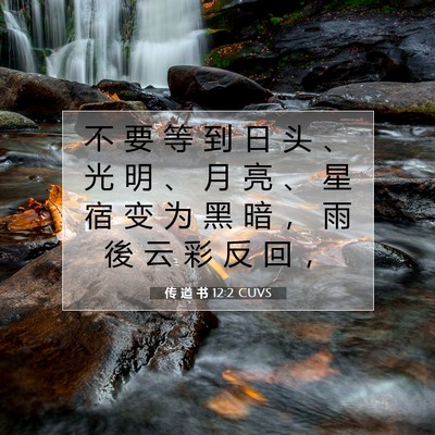 Picture 07 - 传 道 书 12:2 CUVS - 不 要 等 到 日 头 、 光 明 、 月 亮 - Bible Verse Picture