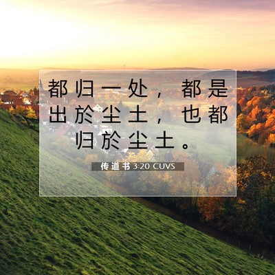 Picture 07 - 传 道 书 3:20 CUVS - 都 归 一 处 ， 都 是 出 於 尘 土 ， - Bible Verse Picture